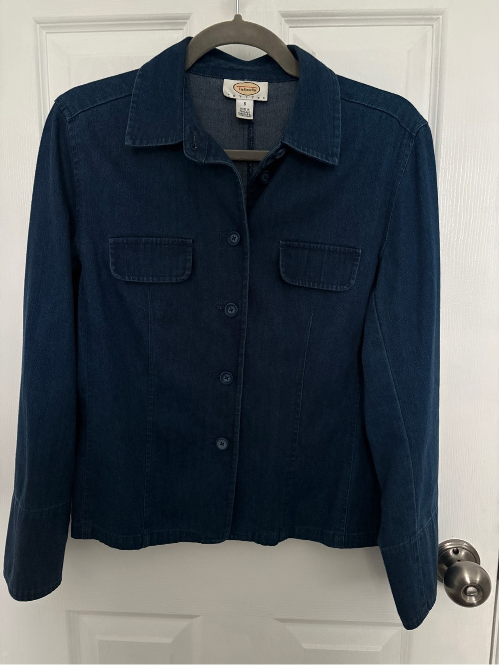 Talbots Navy Blue Denim Button-Front Shirt #428